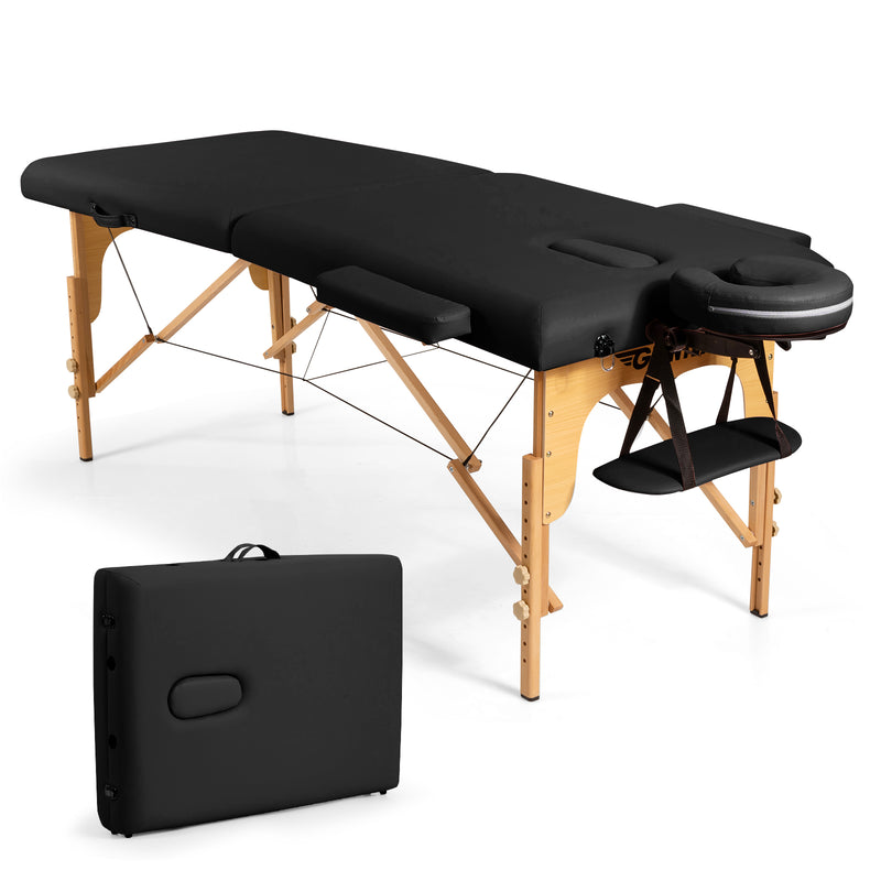 *Portable Adjustable Facial Spa Bed  with Carry Case - Black