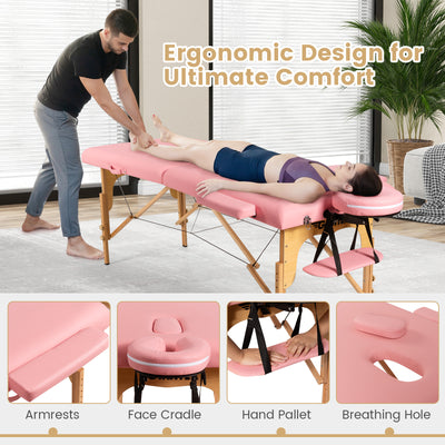 *Portable Adjustable Facial Spa Bed  with Carry Case - Pink