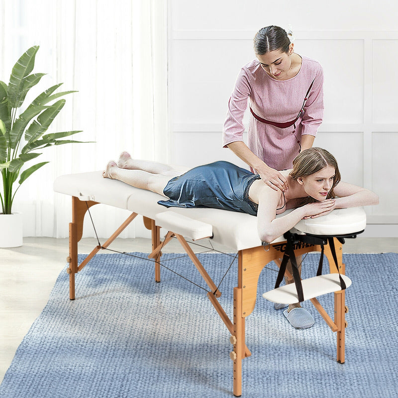 *Portable Adjustable Facial Spa Bed  with Carry Case - White