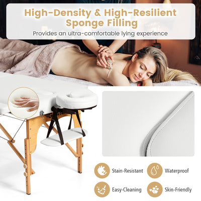 *Portable Adjustable Facial Spa Bed  with Carry Case - White