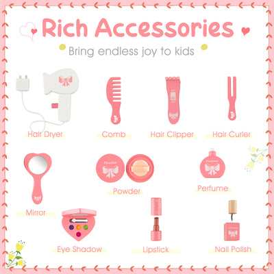 Kids Vanity Set with Tri-folding Mirror-White