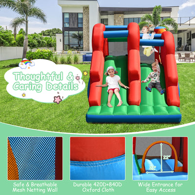 3-in-1 Dual Slides Jumping Castle Bouncer without Blower