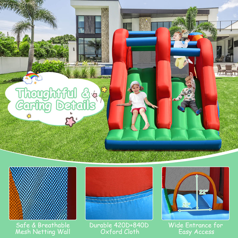 3-in-1 Dual Slides Jumping Castle Bouncer without Blower