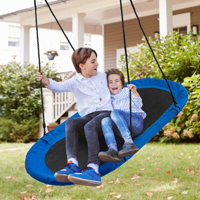 60 Inch Saucer Surf Outdoor Adjustable Swing Set - Blue