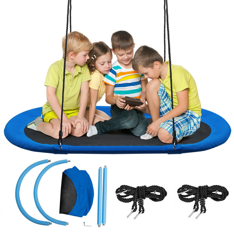 60 Inch Saucer Surf Outdoor Adjustable Swing Set - Blue