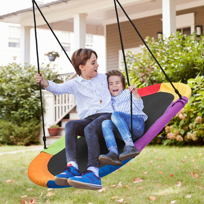 60 Inch Saucer Surf Outdoor Adjustable Swing Set - Multicolor