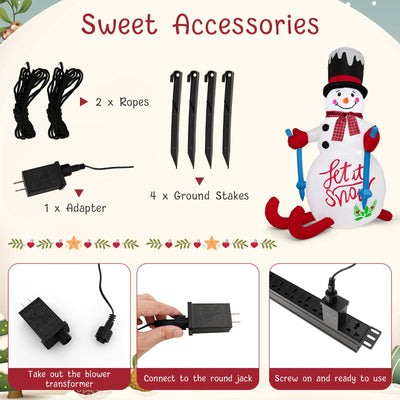 Christmas Decoration with LED Lights and Built-in Sandbag