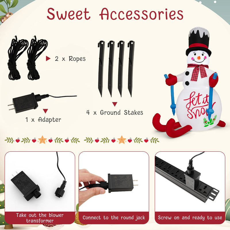Christmas Decoration with LED Lights and Built-in Sandbag