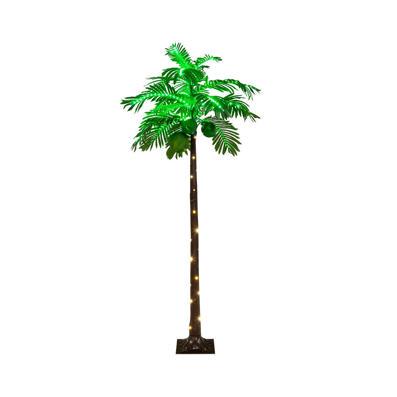 *6 FT LED Lighted Artificial Palm Tree Hawaiian Style Tropical with Water Bag