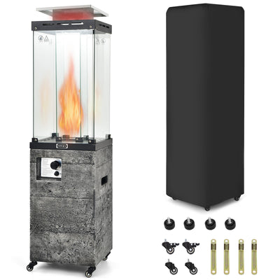 41 000 BTU Propane Patio Heater with Lockable Wheels-Dark Gray