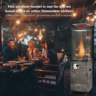 41 000 BTU Propane Patio Heater with Lockable Wheels-Dark Gray