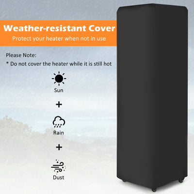 41 000 BTU Propane Patio Heater with Lockable Wheels-Black
