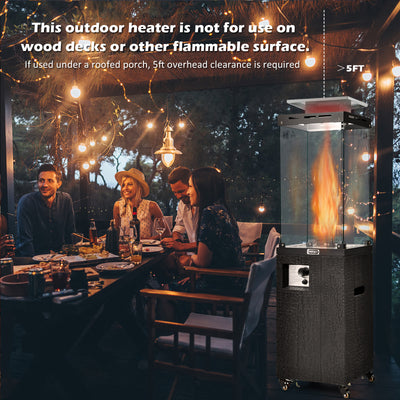 41 000 BTU Propane Patio Heater with Lockable Wheels-Black