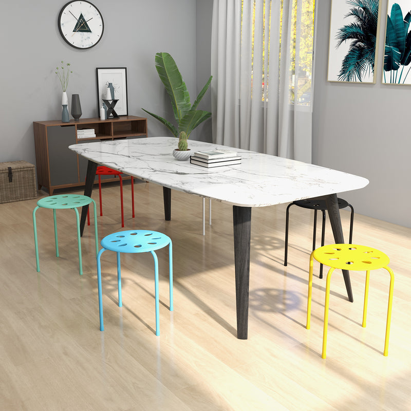 Set of 6 Portable Plastic Stack Stools-Multicolor
