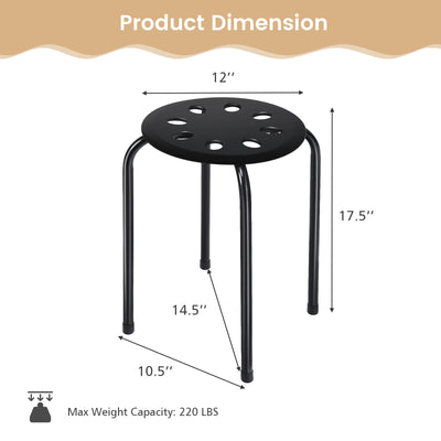 Set of 6 Portable Plastic Stack Stools-Multicolor