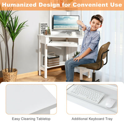 backordered - *Corner Computer Desk with Hutch and Storage Shelves - White