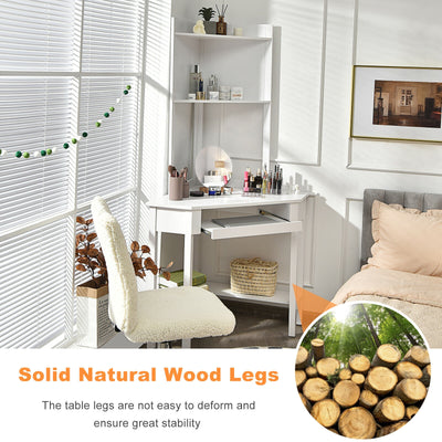 backordered - *Corner Computer Desk with Hutch and Storage Shelves - White