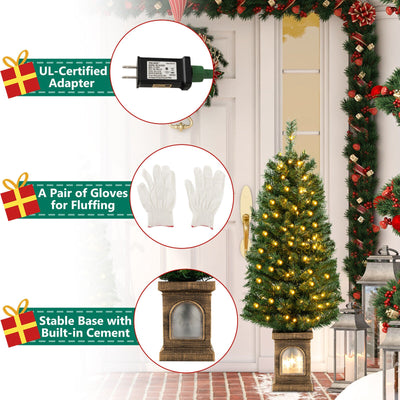 4 Feet Pre-Lit Potted Christmas Tree
