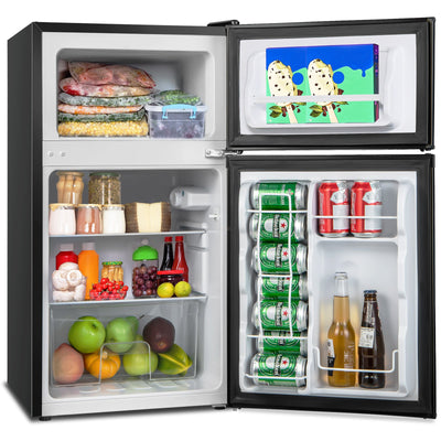 * 3.2 Cu. Ft Compact Mini Fridge with 5 Temperature Settings - Black