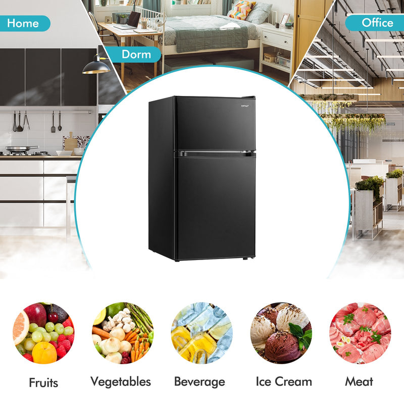 * 3.2 Cu. Ft Compact Mini Fridge with 5 Temperature Settings - Black