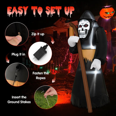 8 Feet Halloween Inflatable Grim Reaper Ghost