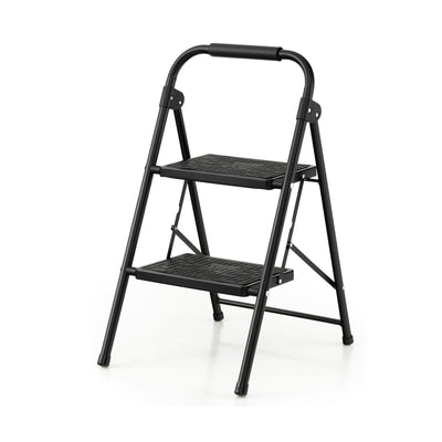 2-Step/3-Step Ladder with Wide Anti-Slip Pedal-2-Step