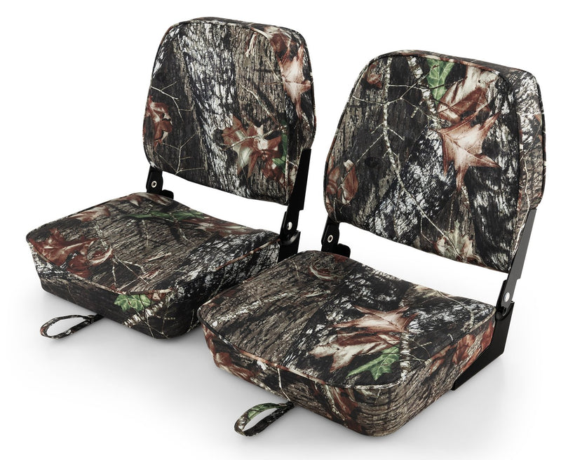 *2-Piece Folding Boat Seat Set with Sponge Padding - Camouflage