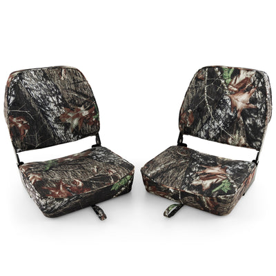 *2-Piece Folding Boat Seat Set with Sponge Padding - Camouflage