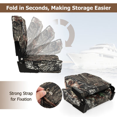 *2-Piece Folding Boat Seat Set with Sponge Padding - Camouflage