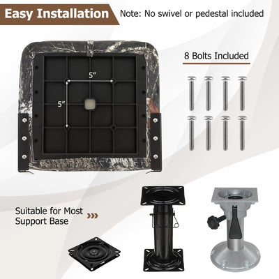 *2-Piece Folding Boat Seat Set with Sponge Padding - Camouflage