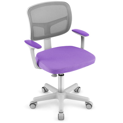 Adjustable Desk Chair with Auto Brake Casters for Kids-Purple