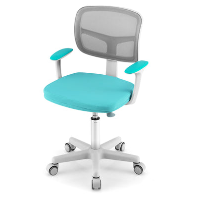 Adjustable Desk Chair with Auto Brake Casters for Kids-Green