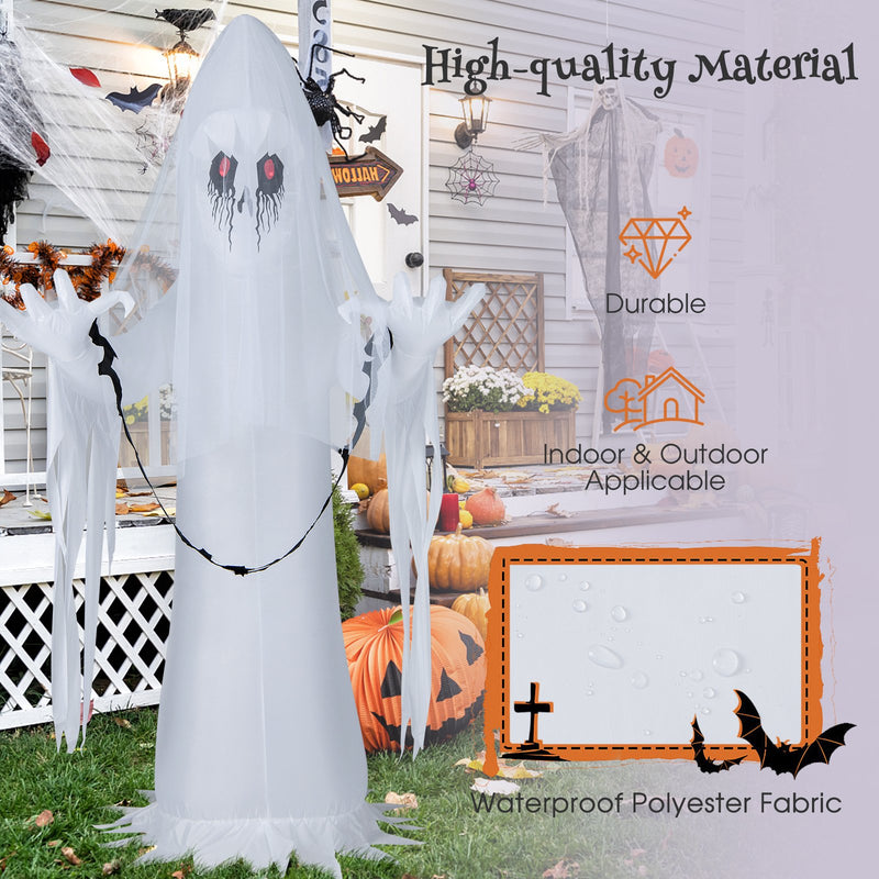 8 Feet Halloween Inflatable Haunting Ghost Bride with Flame LED Light