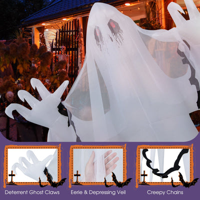 8 Feet Halloween Inflatable Haunting Ghost Bride with Flame LED Light