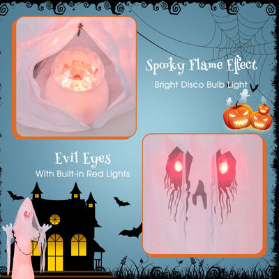 8 Feet Halloween Inflatable Haunting Ghost Bride with Flame LED Light