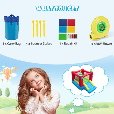 *Inflatable Kids Bounce Castle with 480W Blower