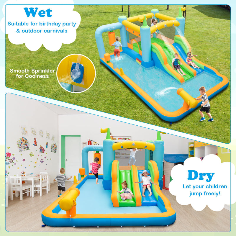 Giant Inflatable Water Slide for Backyard Kids Aged 3-10 Years with 735W Blower