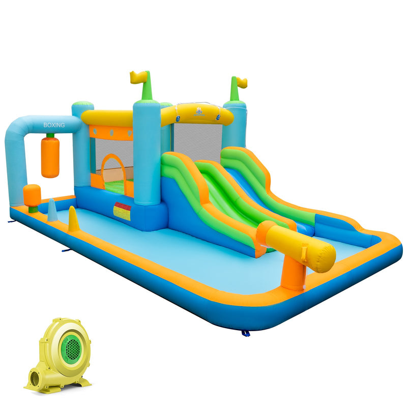 Giant Inflatable Water Slide for Backyard Kids Aged 3-10 Years with 735W Blower