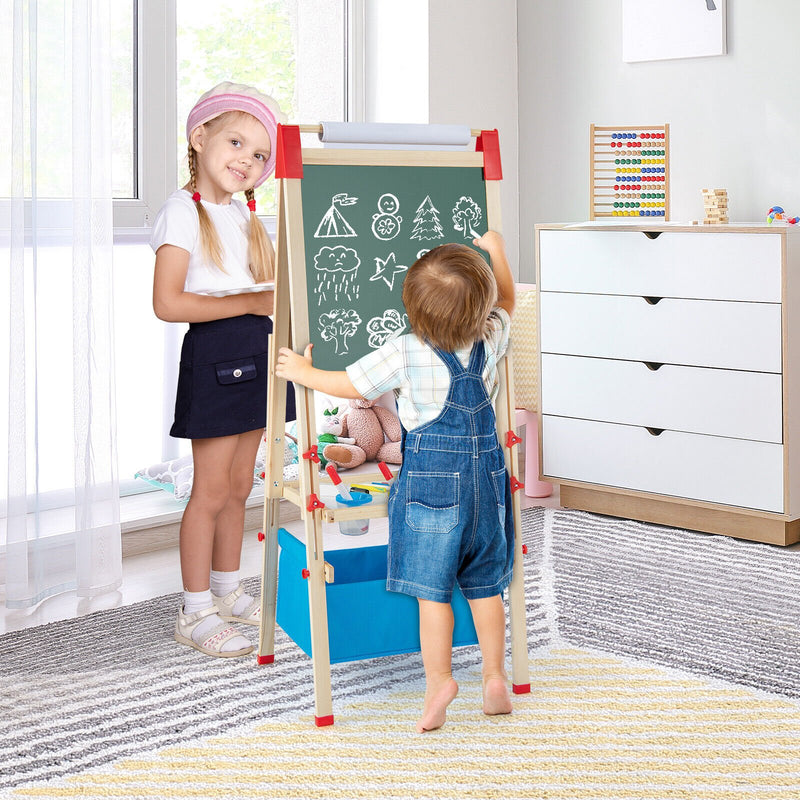 *3-in-1 Double-Sided Adjustable Kid Easel for 3-8 Years Old Toddlers