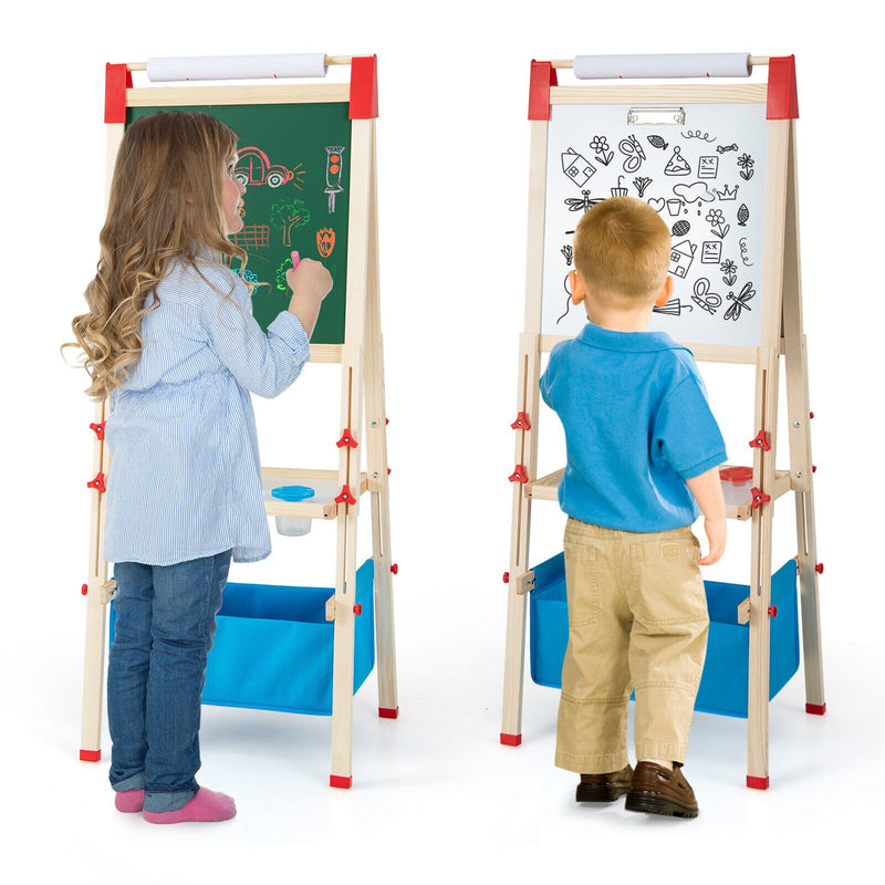 *3-in-1 Double-Sided Adjustable Kid Easel for 3-8 Years Old Toddlers