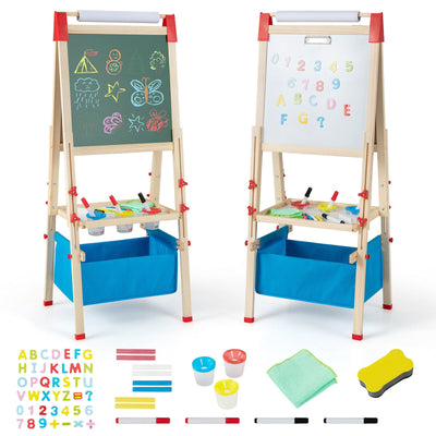 *3-in-1 Double-Sided Adjustable Kid Easel for 3-8 Years Old Toddlers