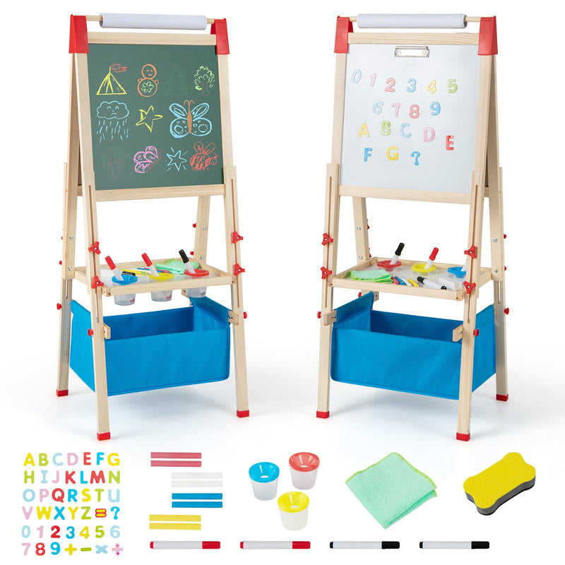 *3-in-1 Double-Sided Adjustable Kid Easel for 3-8 Years Old Toddlers