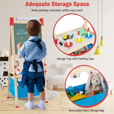*3-in-1 Double-Sided Adjustable Kid Easel for 3-8 Years Old Toddlers