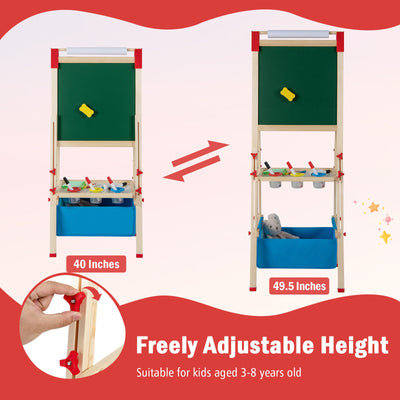*3-in-1 Double-Sided Adjustable Kid Easel for 3-8 Years Old Toddlers