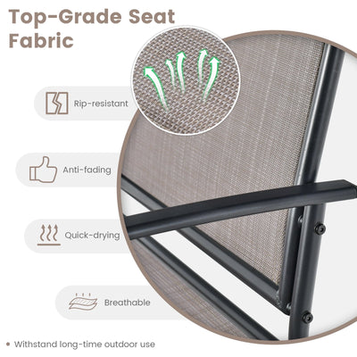 Outdoor Gliding Loveseat Chair with Tempered Glass Coffee Table-2 Pieces