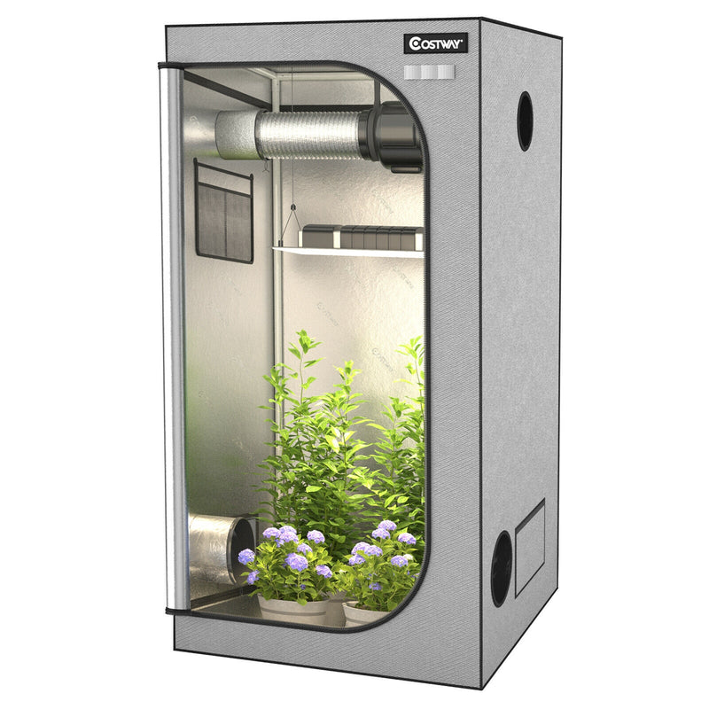 35 × 35 × 70 Inch Plant Growth Tent with Floor Tray-Gray