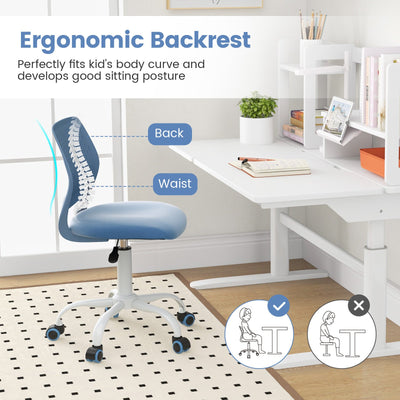 *Ergonomic Children Study Chair with Adjustable Height - Blue