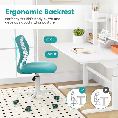 *Ergonomic Children Study Chair with Adjustable Height - Turquoise