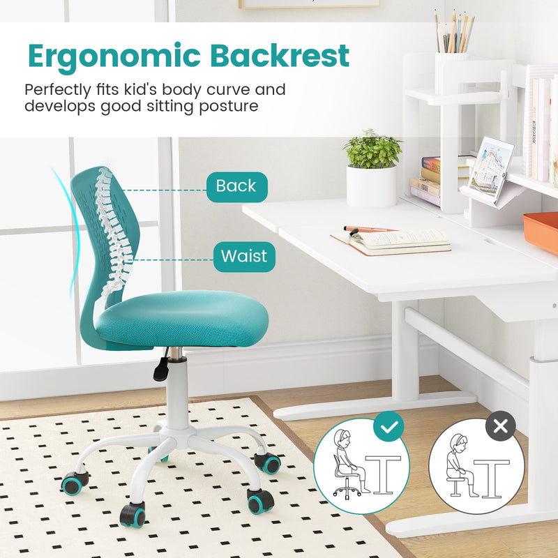 *Ergonomic Children Study Chair with Adjustable Height - Turquoise