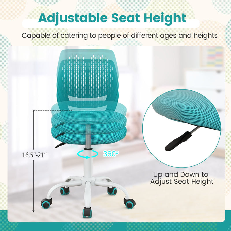 *Ergonomic Children Study Chair with Adjustable Height - Turquoise